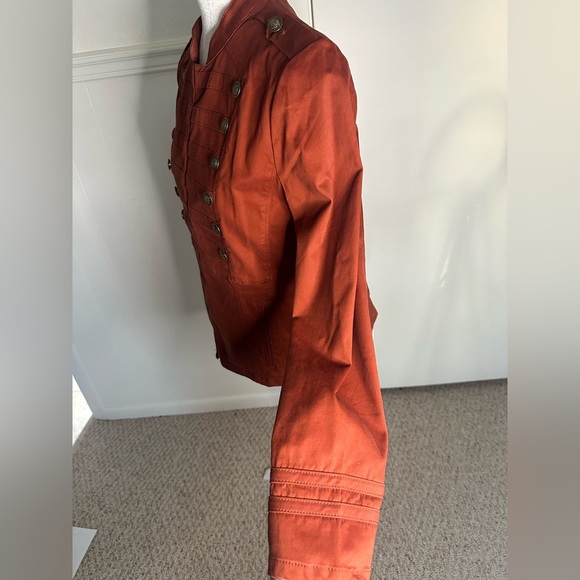 Chico’s Brown Military Field Jacket with Stand-Up Collar size 4/6 - Picture 8 of 12